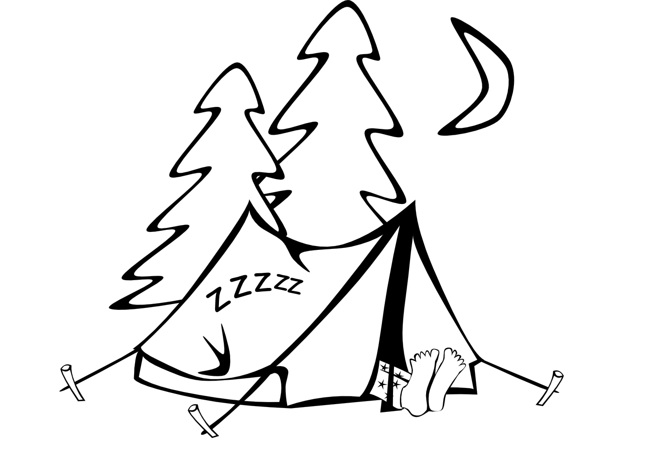 Tent Clip Art Black And White - Free Clipart Images