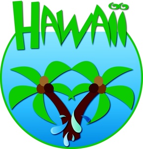 Hawaii Clipart Image - Hawaii travel icon with word "Hawaii" and ...
