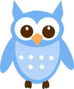 Cute blue owl clipart