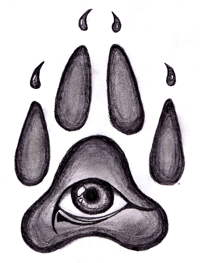Wolf Pawprint Tattoo Design
