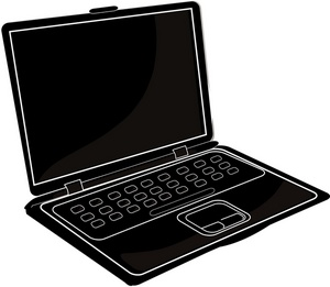 Laptop Computer Clipart Image - A Black Laptop Computer