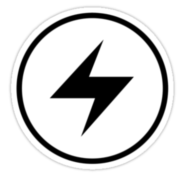 Lightening Bolt Stencil" Stickers by natrule | Redbubble