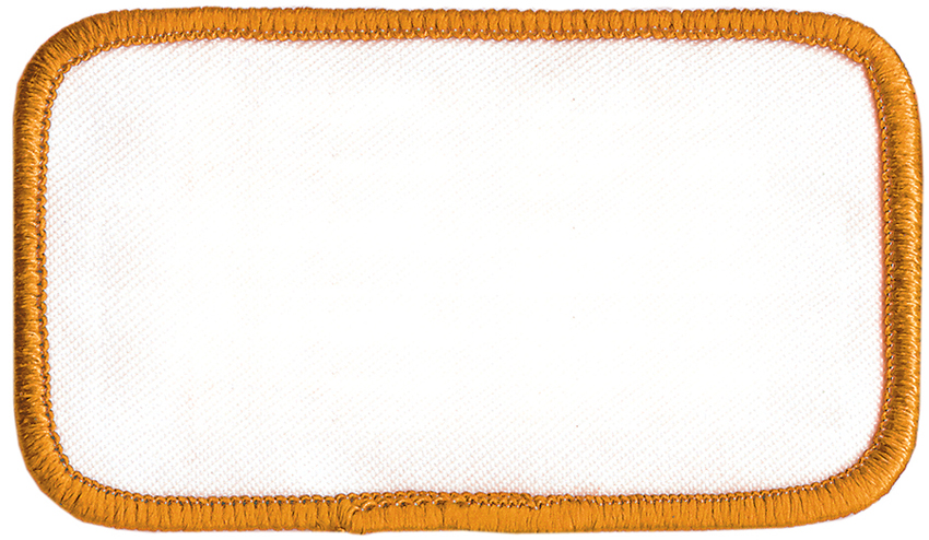 3.5inch Rectangle Yellow Border Blank Uniform Embroidered Patch Sew On