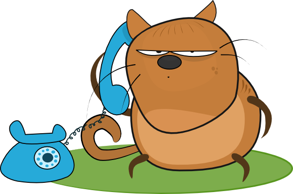 Cat Talking In Phone clip art Free Vector