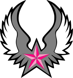 Pink Nautical Star Wings clip art - vector clip art online ...