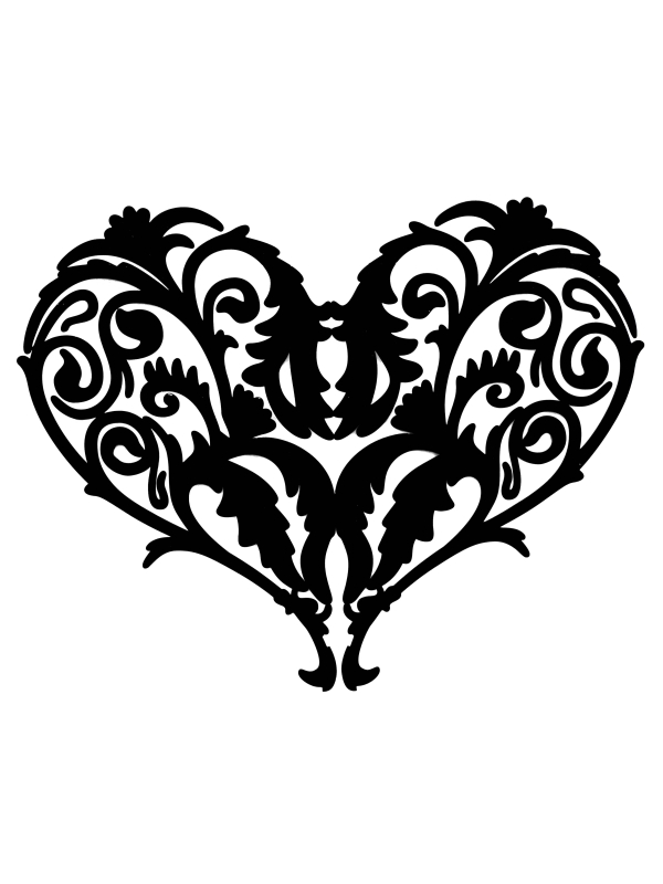 DD059-BL Perspex Filigree Heart – Black | Delicious Display