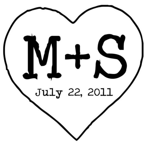 Large custom rubber stamp with a heart shape and by stampoutonline