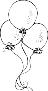 Baloons Outline clip art - vector clip art online, royalty free ...