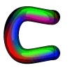 Large colourful tube font clipart