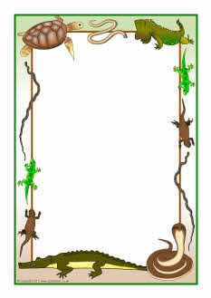 Reptiles-themed A4 page borders | Clip Art, Graphics, Templates, Patt…