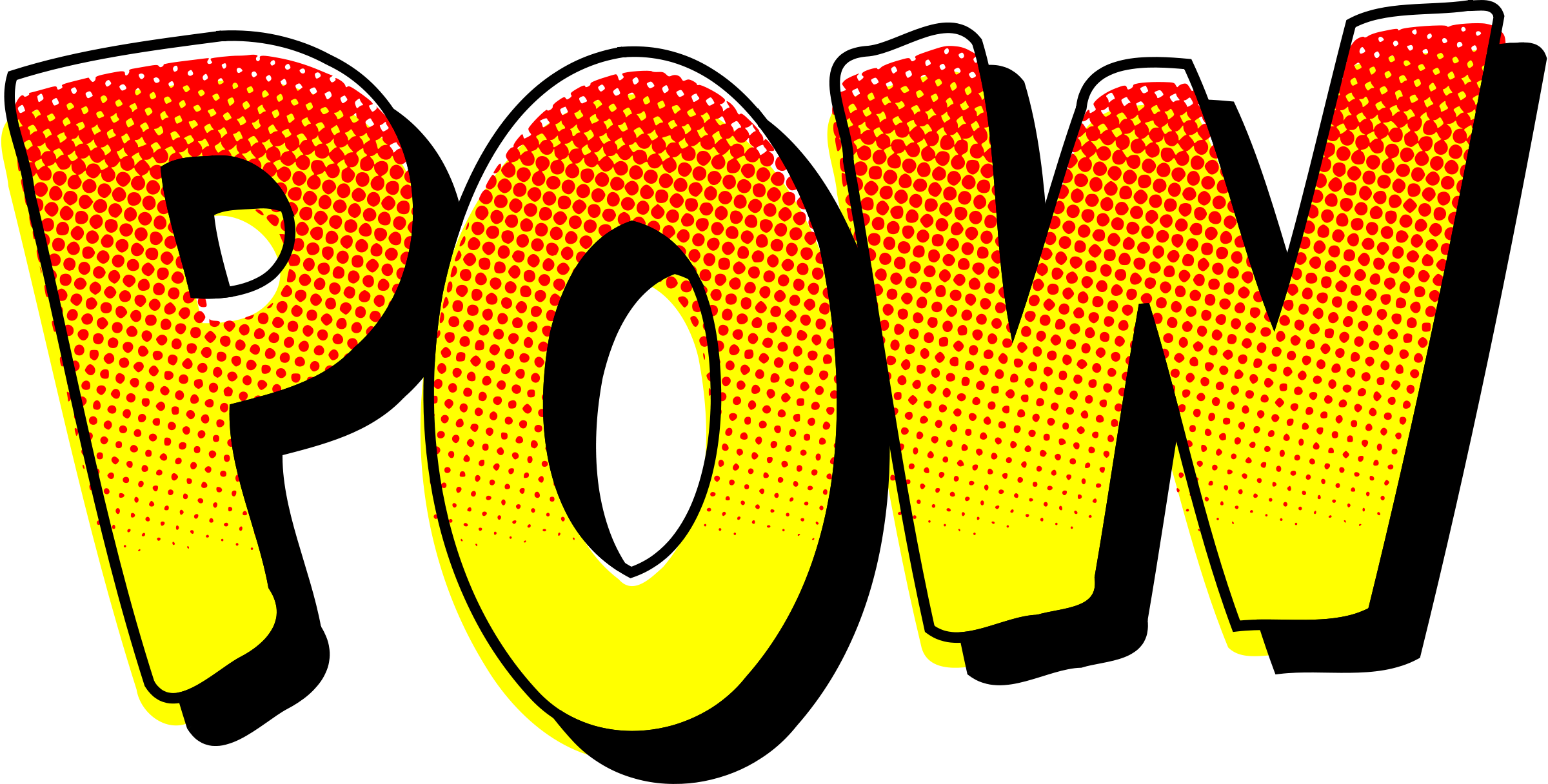 Clipart - POW vintage comic book sound effect