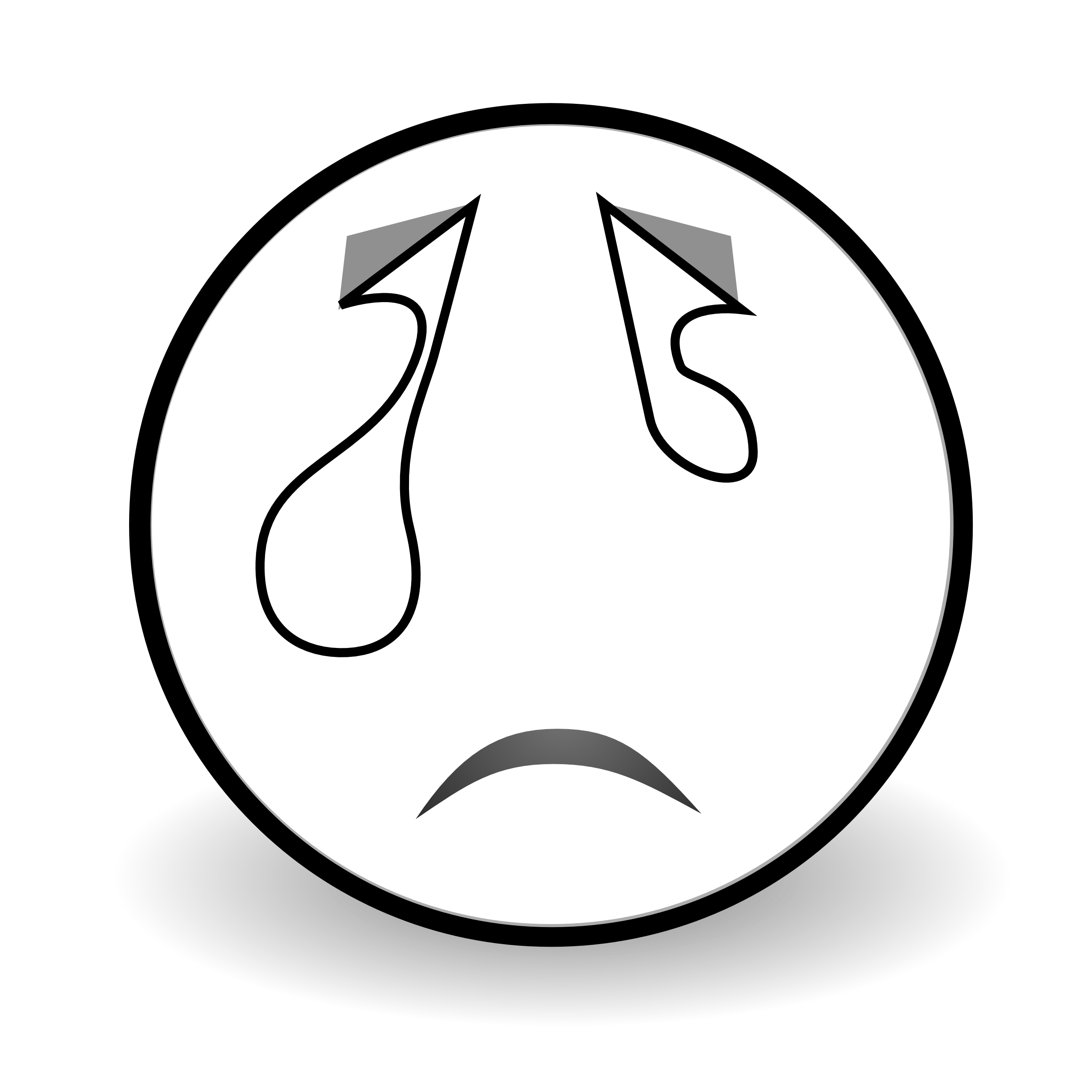 face crying black white line art coloring book ...