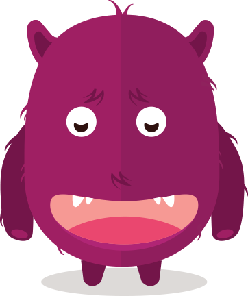 Cute purple monster clipart