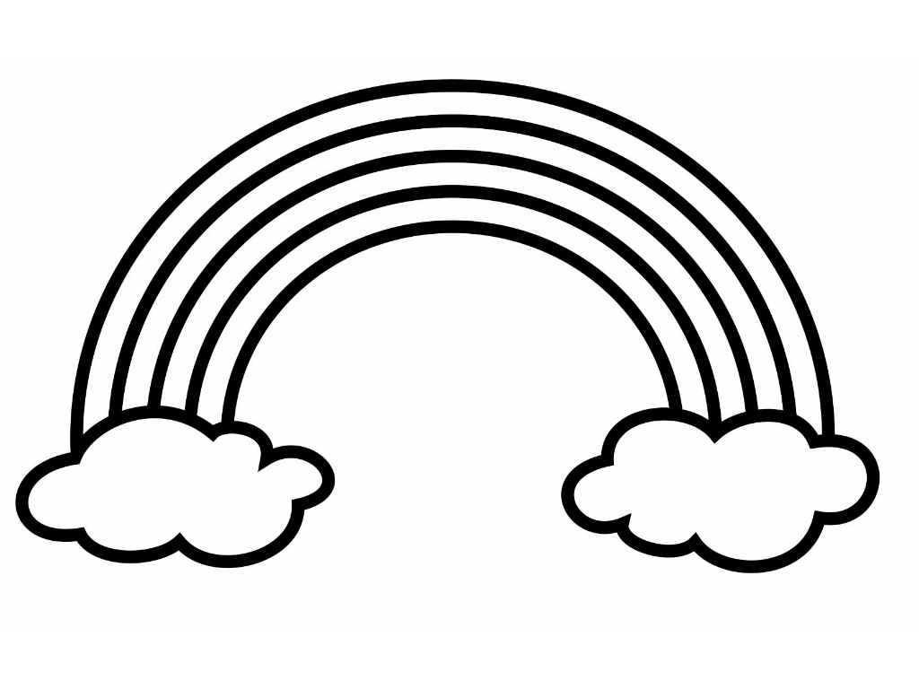 Black And White Rainbow Outline - Free Clipart Images