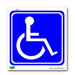 Disabled Wheelchair Symbol BLUE - Handicapped - Window Bumper ...
