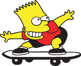 Bart Simpson on Skateboard decal :: Cartoon Characters :: CARTOONS ...