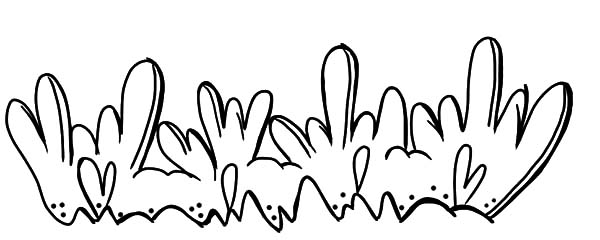 Love Shaped Grass Coloring Pages | Color Luna