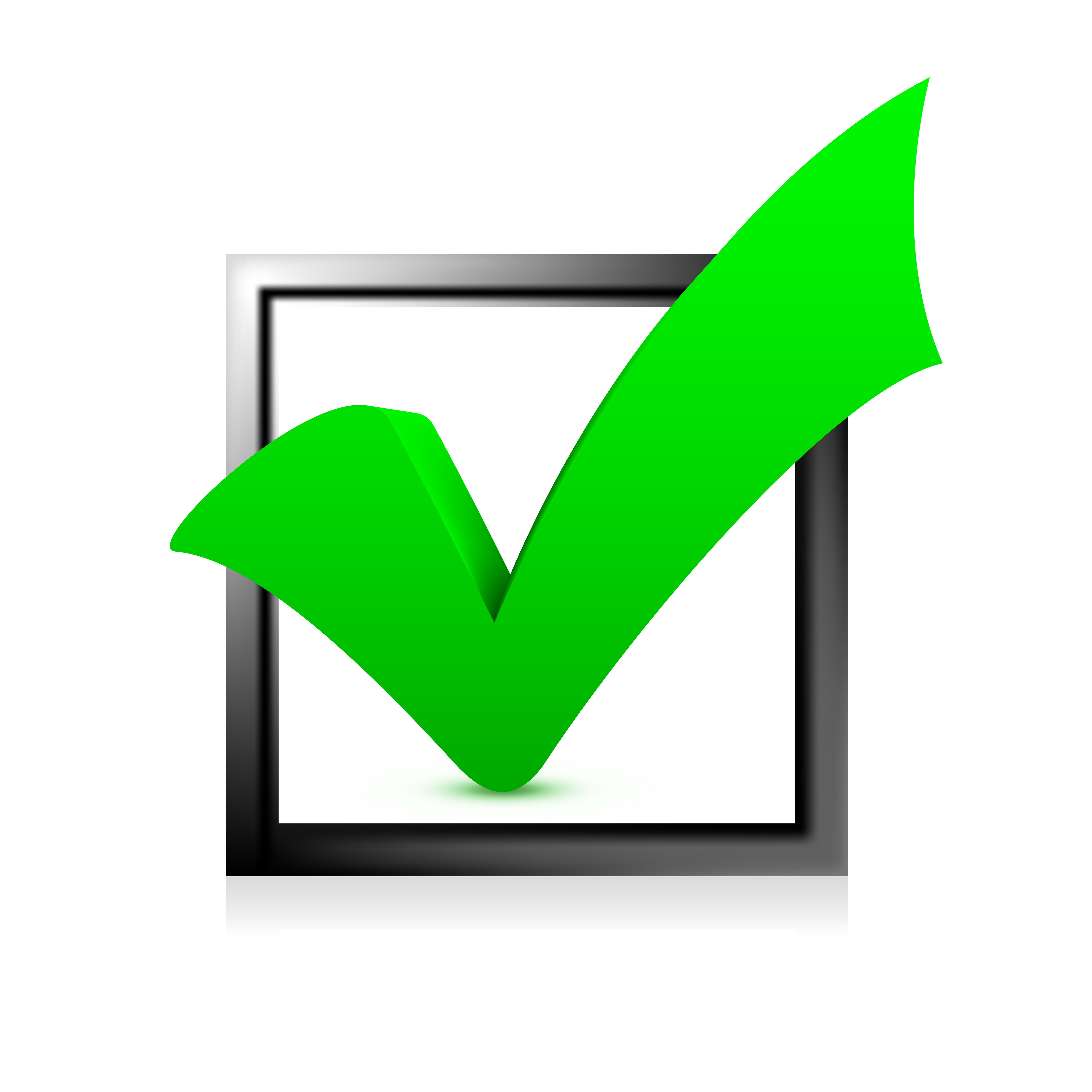 Box with check mark clipart