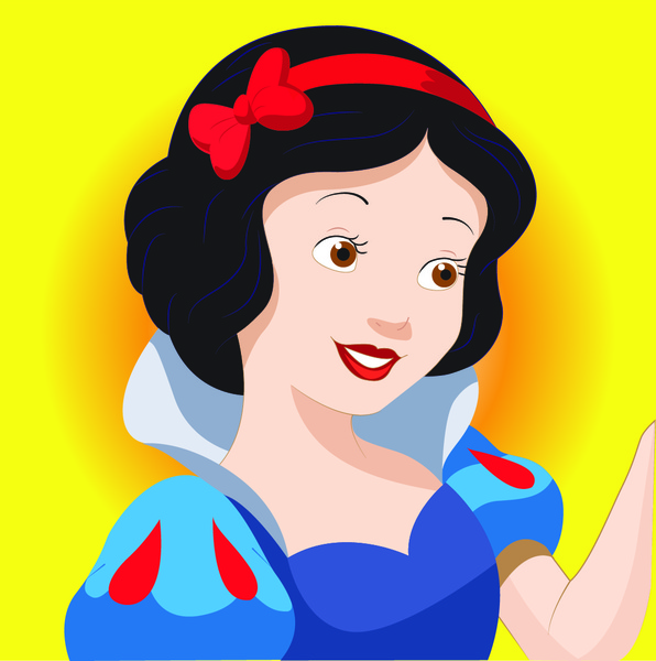 Snow white cartoon character Free vector in Adobe Illustrator ai ...