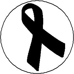 BLACK RIBBON AWARENESS Pinback Button 1.25" Pin ...