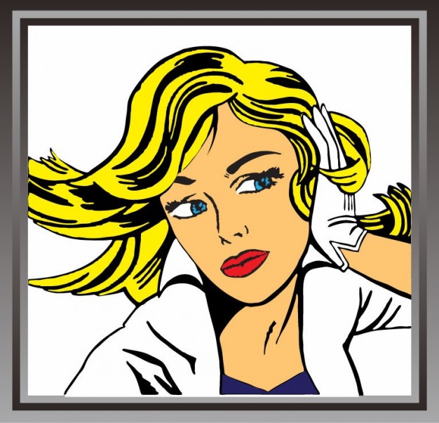 awesome vector pop art girl illustration | Download free Vector