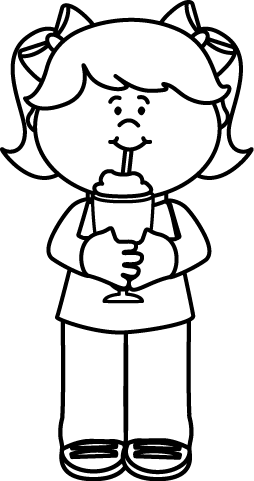 Milkshake clipart black and white