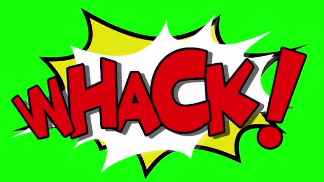 Computer generated animation of comic book style words depicting ...