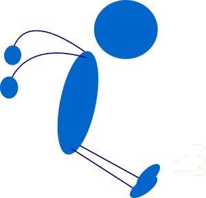 Landing Blue Stick Man clip art - vector clip art online, royalty ...