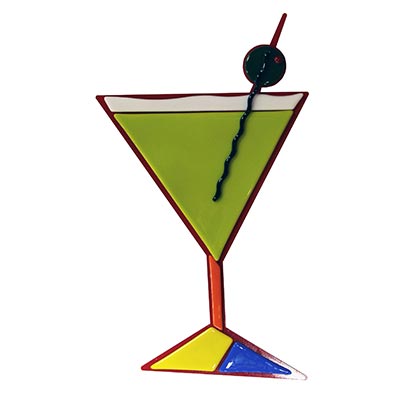 All Weather Aluminum Fusaic-Mosaic Base - Martini Glass