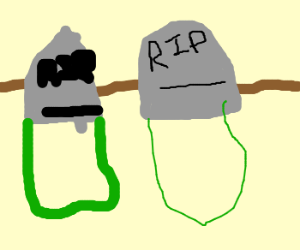 Two blank tombstones (drawing by Nerwin89)