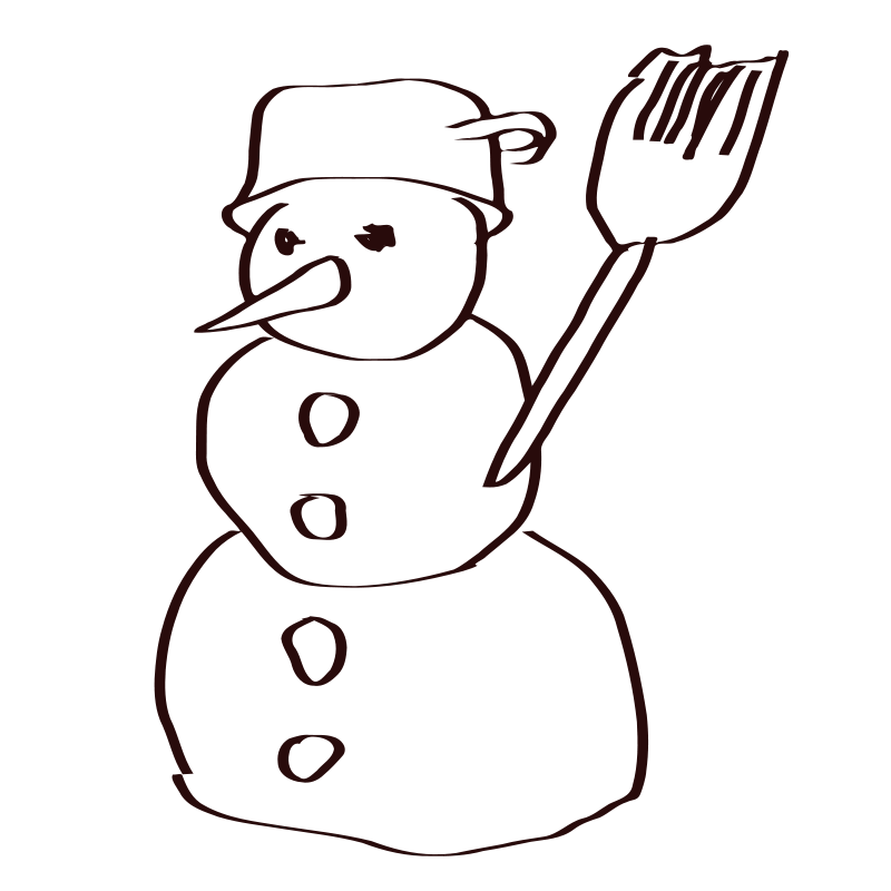 Clipart - Snowman sketch