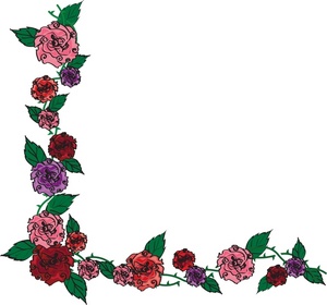 Black And White Rose Border Clip Art - Free ...