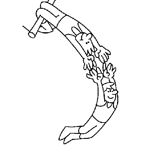 cartoon trapeze artists Colouring Pages