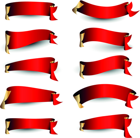 Golden with red ribbon banner vector graphic Free vector in ...