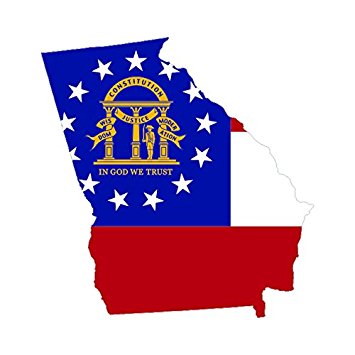 Amazon.com: Georgia State Shaped Flag Sticker Self Adhesive Vinyl ...