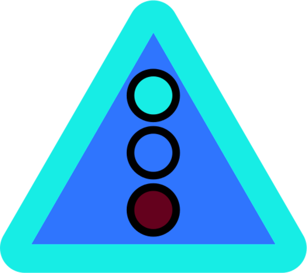 Traffic lights ahead sign - vector Clip Art