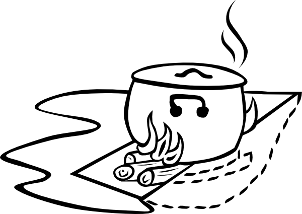 Campfires And Cooking Cranes clip art Free Vector