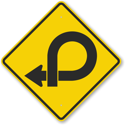 Degree Curve Symbol Sign, Curve Sign , SKU: K-6449