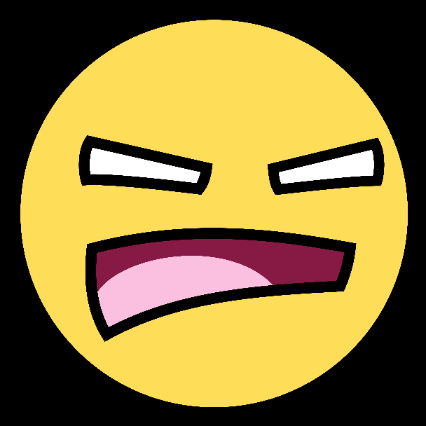 Red Mad Smiley Face