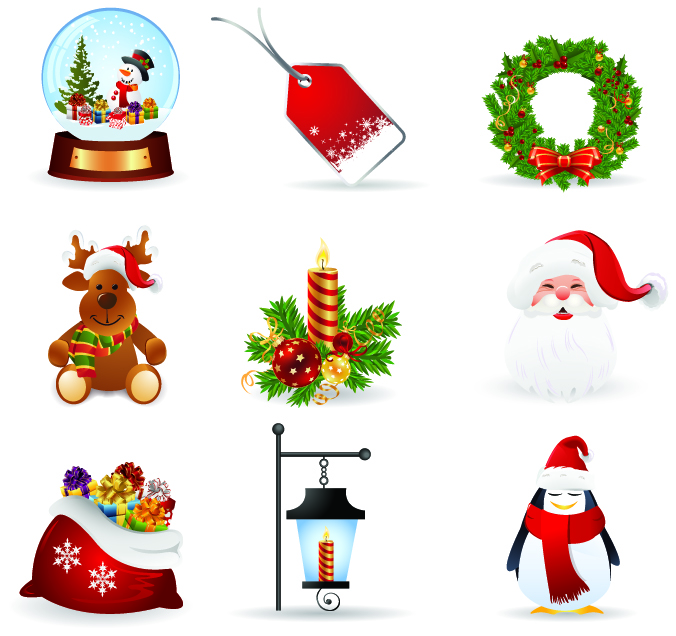 Christmas design elements 07 vector Free Vector