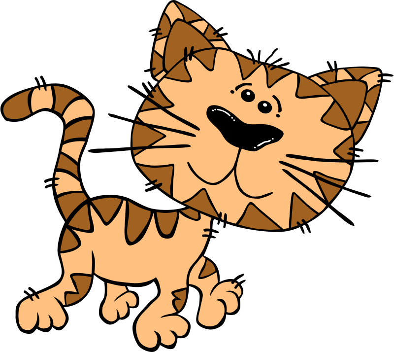 Clipart - Cartoon Cat Walking