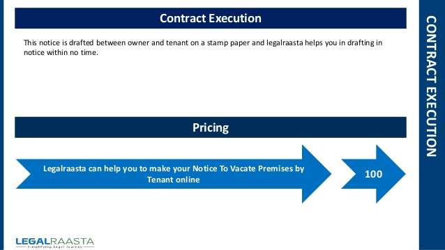 Notice to vacate premises | format | template | Legalraasta