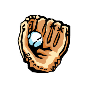 Softball and glove clipart