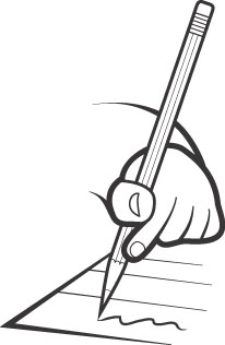 Write clipart black and white