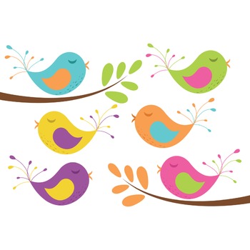 Cute birds clipart free