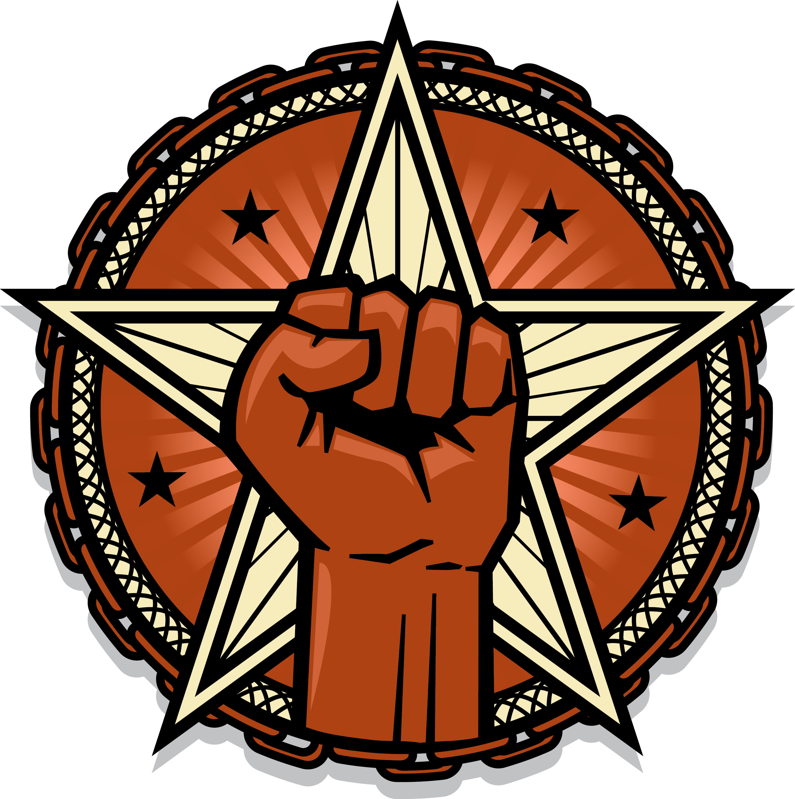 Vector circular logo fist star material Free Vector / 4Vector