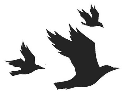Cut out bird silhouette flying clipart