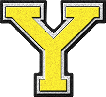 Presentation Alphabets: Yellow Varsity Letter Y