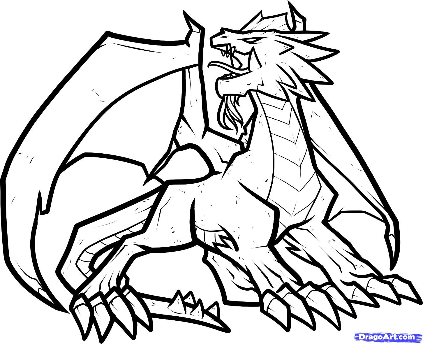 How to Draw a Fire Dragon, Fire Dragon, Red Dragon, Step by Step ...