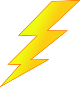 Lightning bolt strikes man clipart